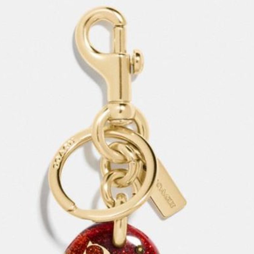 $98 Coach Gold Rainbow Heart Key Chain Bag Charm - Picture 4 of 6